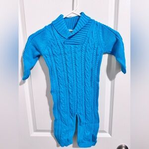 Cozy Blue Cable Knit Kids Bodysuit